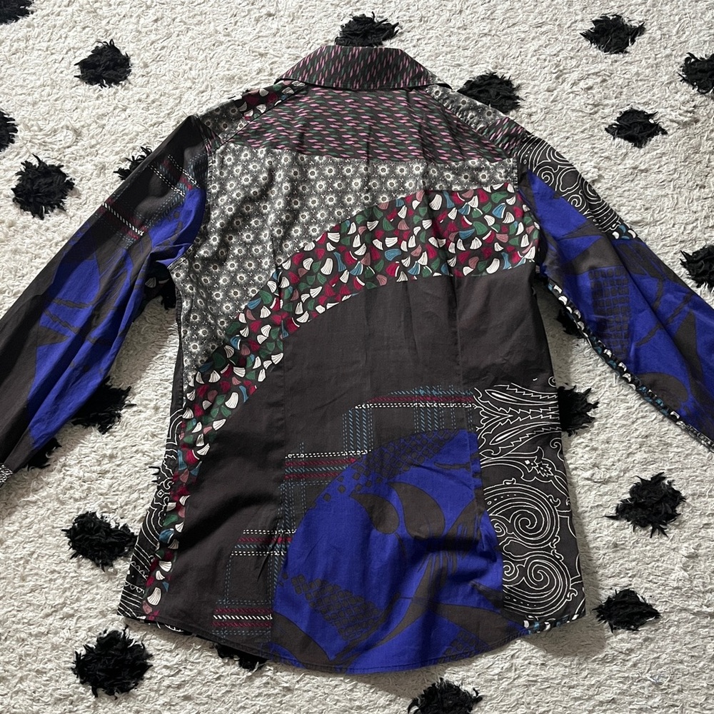 Etro size 46 patchwork style button down Multicol… - image 8